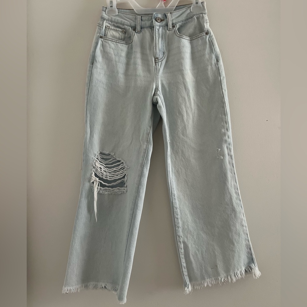 Rewash Wide Leg Cropped Light Wash Denim Sz 0/24 - Picture 1 of 4